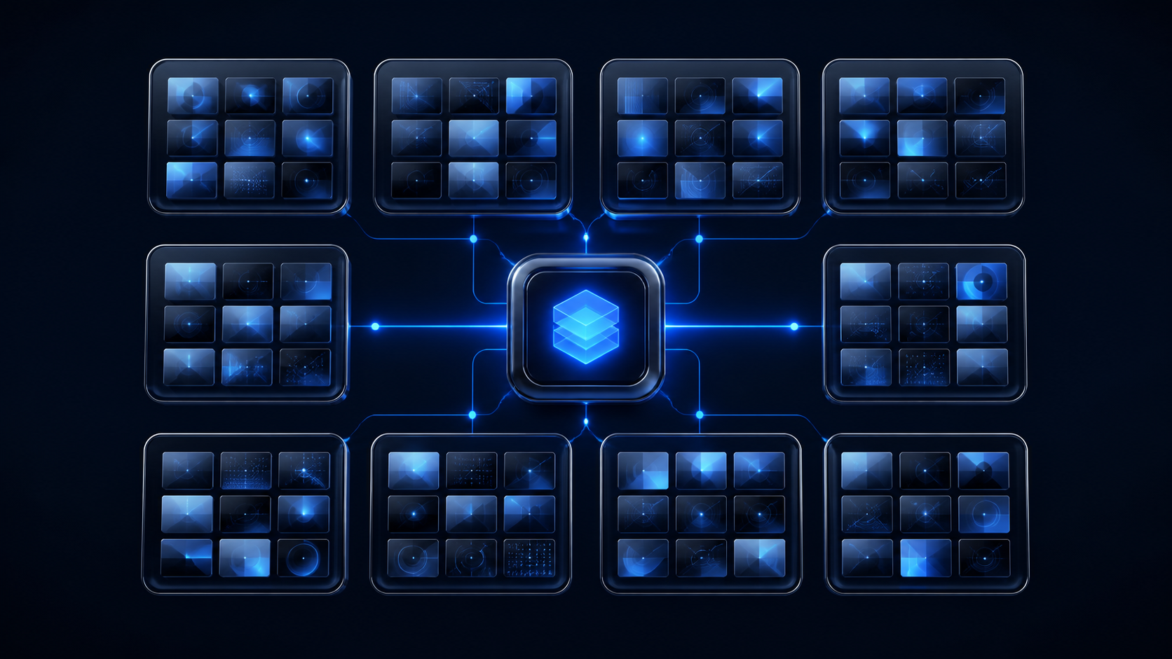 Abstract media library composition in Tether Cam